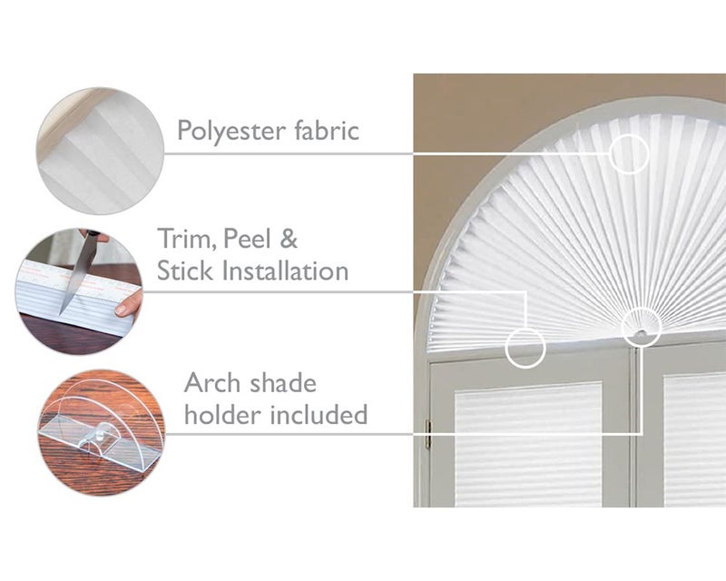 Redi Shade No Tools Original Arch Light Filtering Cellular Fabric Shade Natural, 72" W x 36" H - Image 2